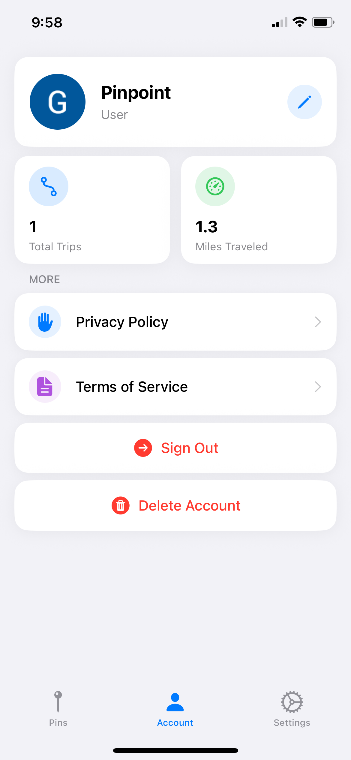 Profile Screen with User Statistics